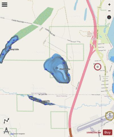 Gamble Lake depth contour Map - i-Boating App - Streets