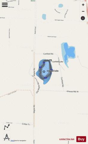 Canfield Lake depth contour Map - i-Boating App - Streets