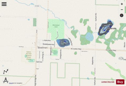 Eleanor, Lake depth contour Map - i-Boating App - Streets