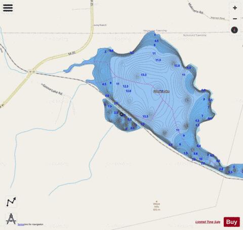 Gooselake Pond depth contour Map - i-Boating App - Streets