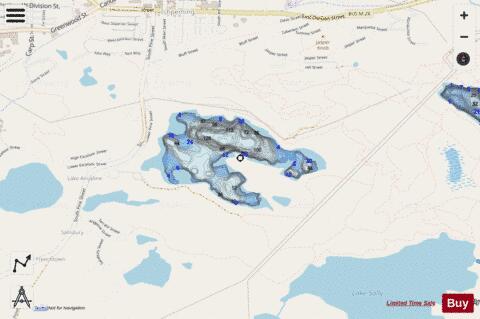 Angeline, Lake depth contour Map - i-Boating App - Streets