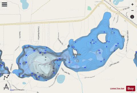 Little Lake depth contour Map - i-Boating App - Streets
