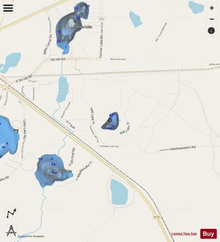 Northwestern Lake depth contour Map - i-Boating App - Streets