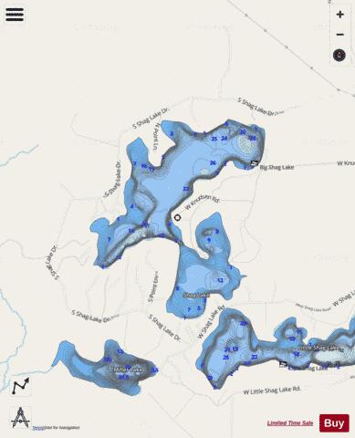 Shag Lake depth contour Map - i-Boating App - Streets