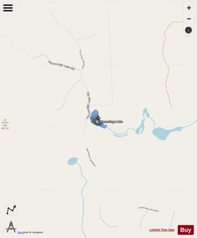 Hemmings Lake depth contour Map - i-Boating App - Streets