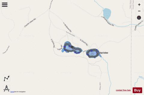 Charley Lake (west) depth contour Map - i-Boating App - Streets