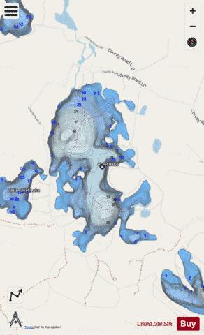 Chief Lake depth contour Map - i-Boating App - Streets