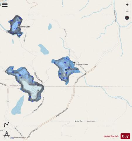 Engman Lake depth contour Map - i-Boating App - Streets