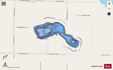Hackert Lake depth contour Map - i-Boating App - Streets