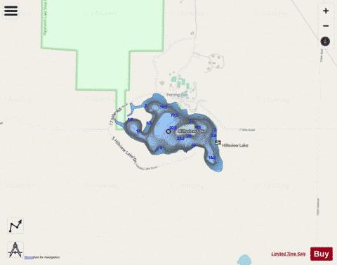 Hillsview Lake depth contour Map - i-Boating App - Streets