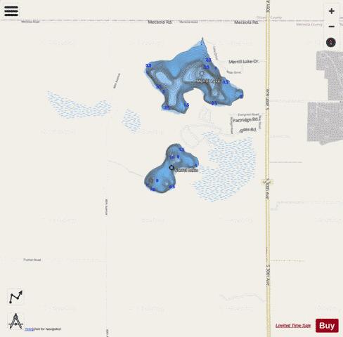 Gorrel Lake depth contour Map - i-Boating App - Streets