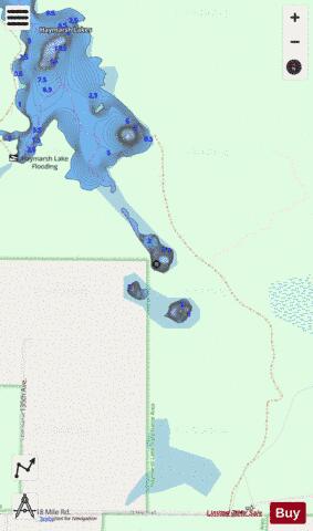 Haymarsh Lakes depth contour Map - i-Boating App - Streets