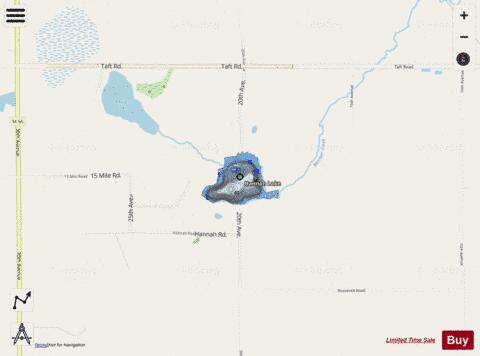 Hannah Lake depth contour Map - i-Boating App - Streets