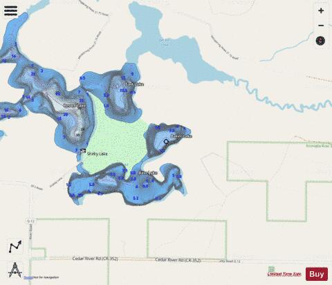 Baker Lake depth contour Map - i-Boating App - Streets