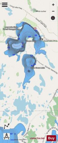 Little Goose Lake depth contour Map - i-Boating App - Streets