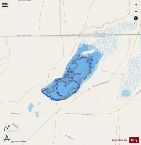 Grass Lake depth contour Map - i-Boating App - Streets