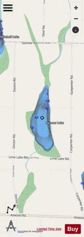 Skinner Lake depth contour Map - i-Boating App - Streets