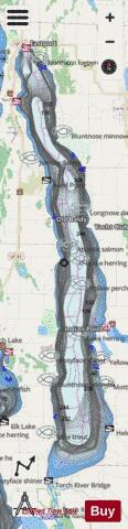 Torch Lake depth contour Map - i-Boating App - Streets