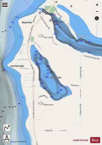 Thayer Lake depth contour Map - i-Boating App - Streets