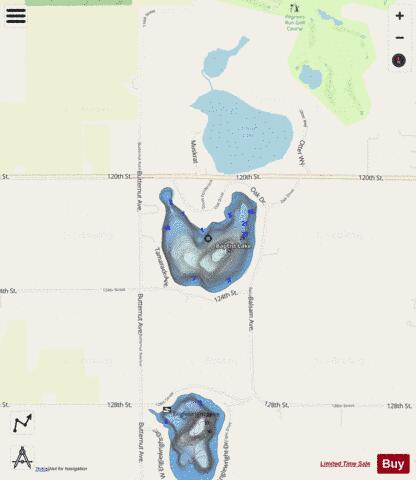 Baptist Lake depth contour Map - i-Boating App - Streets
