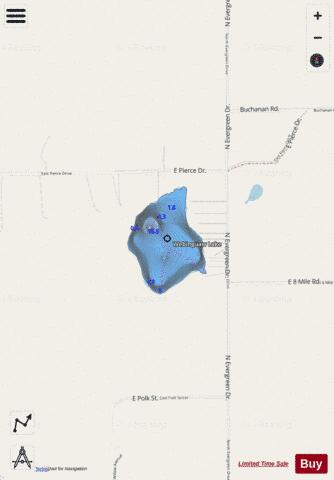 Webinguaw Lake depth contour Map - i-Boating App - Streets