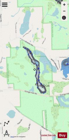 Crotched Lake depth contour Map - i-Boating App - Streets