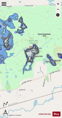 Dickinson Lake depth contour Map - i-Boating App - Streets