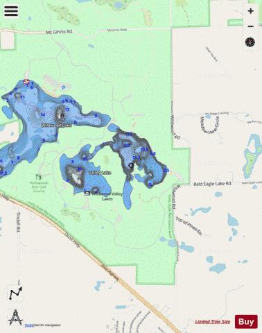 Wildwood Lake depth contour Map - i-Boating App - Streets