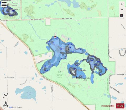 Heron Lake depth contour Map - i-Boating App - Streets