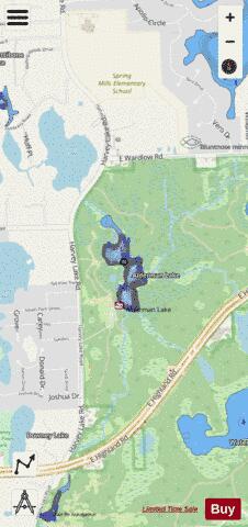 Alderman Lake depth contour Map - i-Boating App - Streets