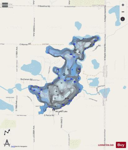McLaren Lake depth contour Map - i-Boating App - Streets