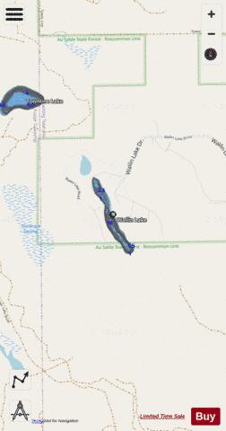 Wallin Lake depth contour Map - i-Boating App - Streets