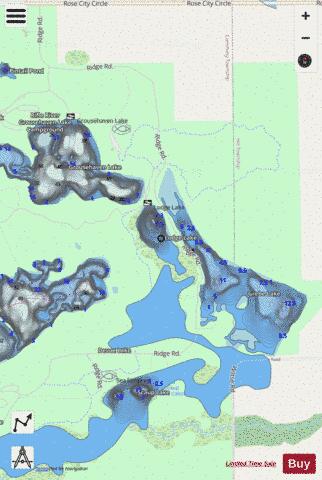 Lodge Lake depth contour Map - i-Boating App - Streets