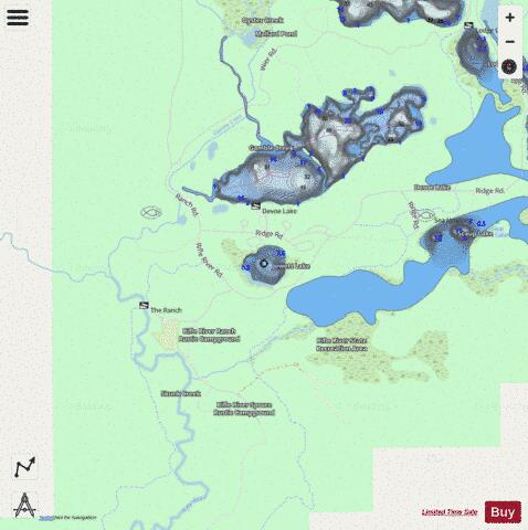 Jewett Lake depth contour Map - i-Boating App - Streets