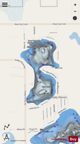 Rifle Lake depth contour Map - i-Boating App - Streets