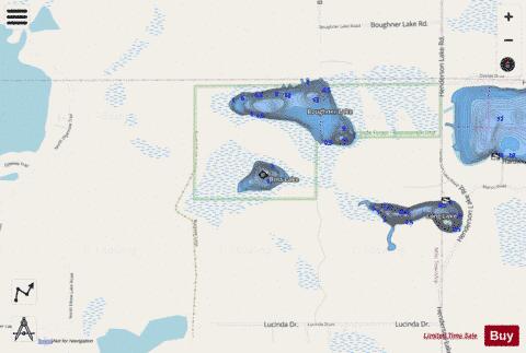 Boss Lake depth contour Map - i-Boating App - Streets