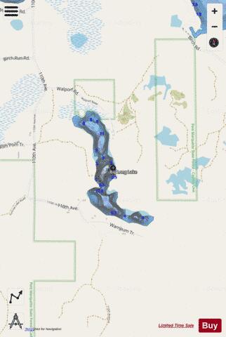 Big Long Lake depth contour Map - i-Boating App - Streets