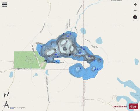 McCollum Lake depth contour Map - i-Boating App - Streets