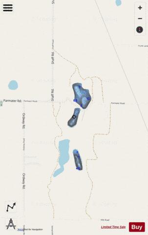 Porcupine Lake #3 depth contour Map - i-Boating App - Streets