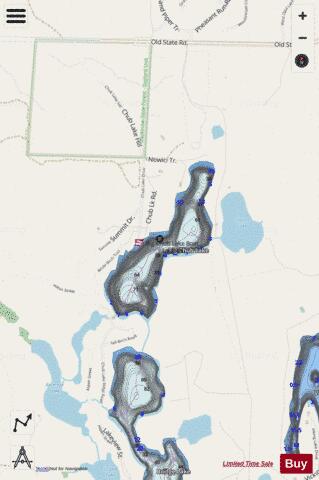 Big Chub Lake depth contour Map - i-Boating App - Streets
