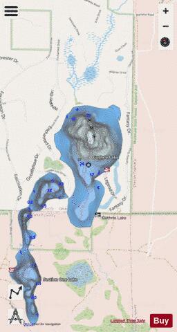 Guthrie Lake depth contour Map - i-Boating App - Streets