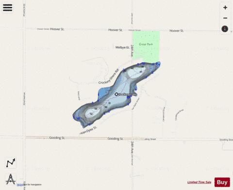 Crockery Lake depth contour Map - i-Boating App - Streets