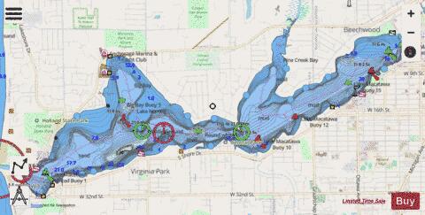 Macatawa, Lake depth contour Map - i-Boating App - Streets