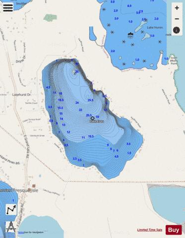 Esau, Lake depth contour Map - i-Boating App - Streets