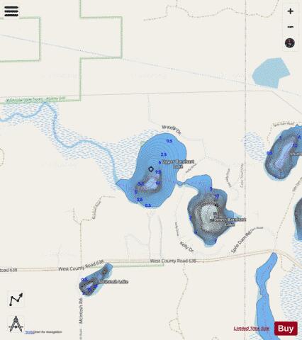 Upper Barnhart Lake depth contour Map - i-Boating App - Streets