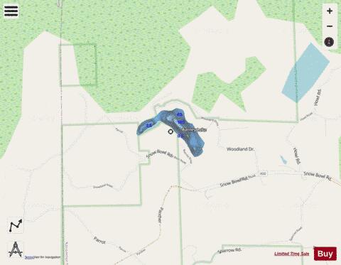 Barney Lake depth contour Map - i-Boating App - Streets