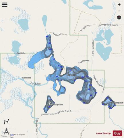 Driggs Lake depth contour Map - i-Boating App - Streets