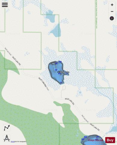 Canoe Lake depth contour Map - i-Boating App - Streets