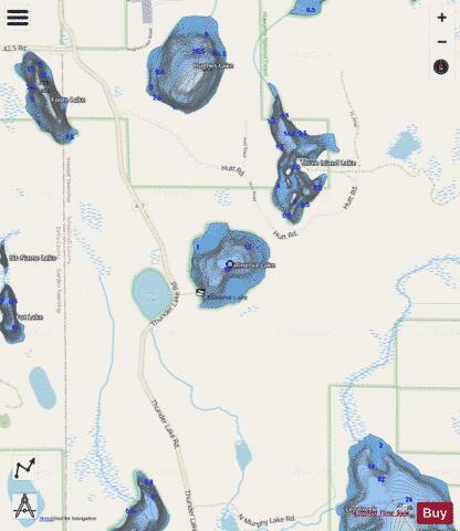 Minerva Lake depth contour Map - i-Boating App - Streets
