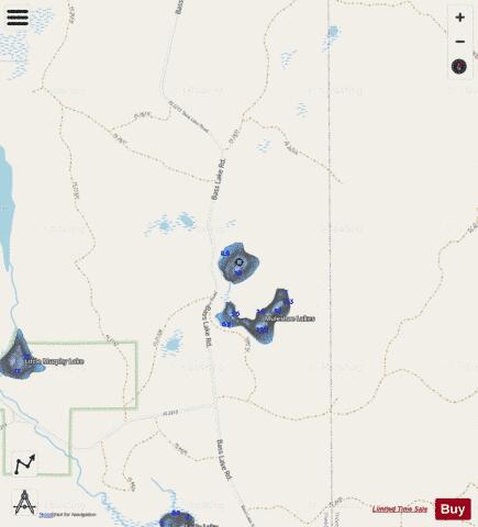 Muleshoe Lake, North depth contour Map - i-Boating App - Streets